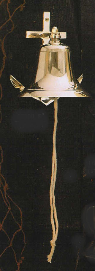 BRASS ANCHOR BELL 3, 4, 5, 6 INCH DIA A6300
