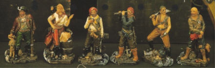 6 EACH 5 INCH HIGH PIRATE FIGURE SET #PS-306SET