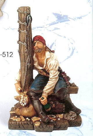 POLYSTONE PIRATE w/MAST 8.5 INCHES HIGH PS-512